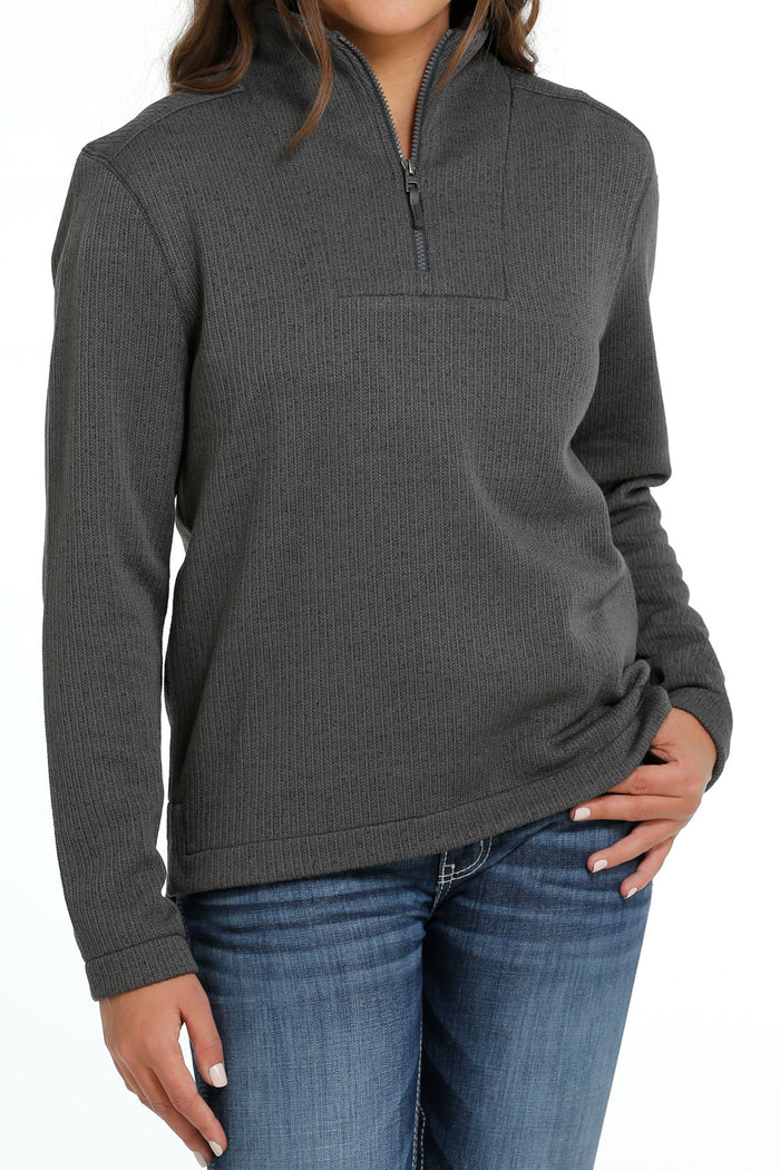 Women's Cinch 1/4 Charcoal Zip Sweater