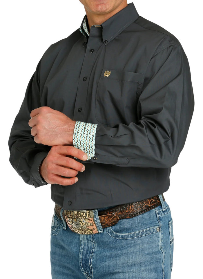 Men's Cinch Charcoal Long Sleeve Shirt