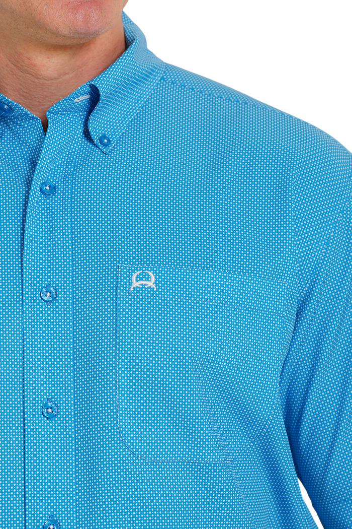 Men's Cinch Blue Arenaflex Short Sleeve Shirt