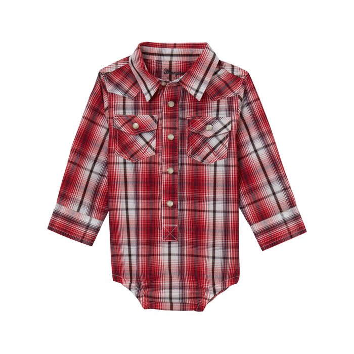 Baby Boy Red Plaid Onesie