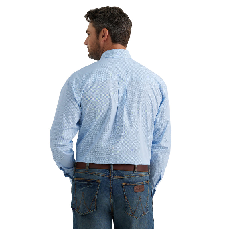 Men's Wrangler Light Blue Print Western Shirt