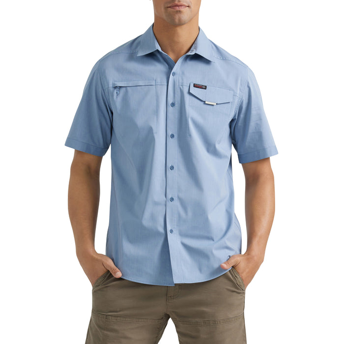 Men's Wrangler ATG Blue Short Sleeve Shirt