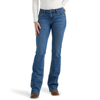 Ladies Wrangler Straight Leg Medium Wash Jean