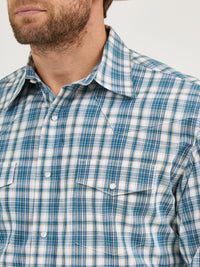 Men's Wrangler Blue Plaid Western Shirt