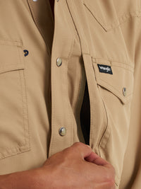 Men's Wrangler Khaki Western Performance Shirt