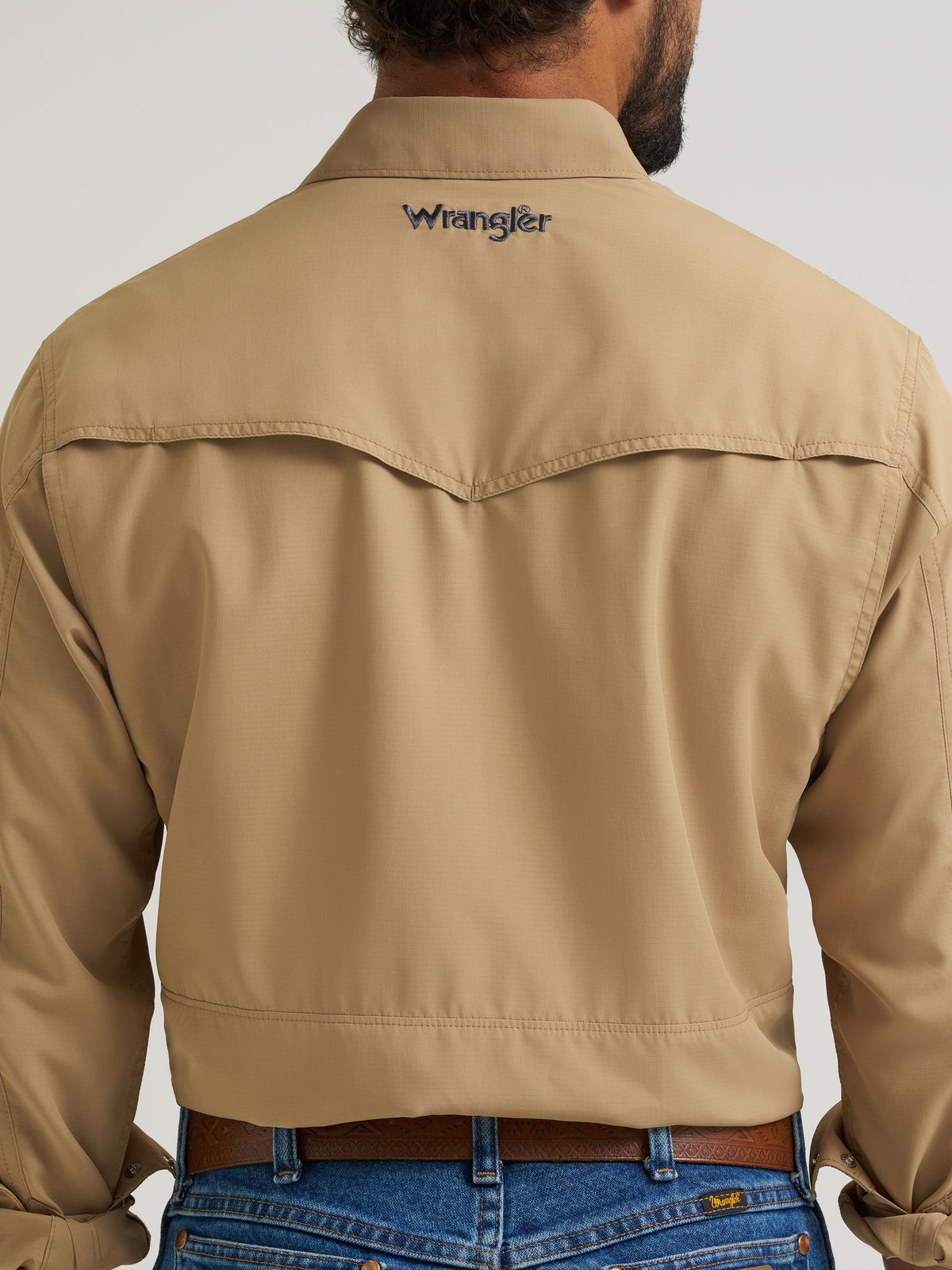 Men's Wrangler Khaki Western Performance Shirt