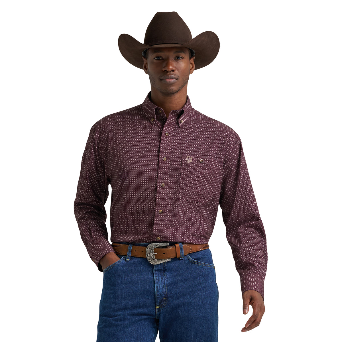 Men's Wrangler Deep Burgundy Shirt