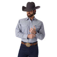 Men's Wrangler Denim Long Sleeve Polyester Work Shirt