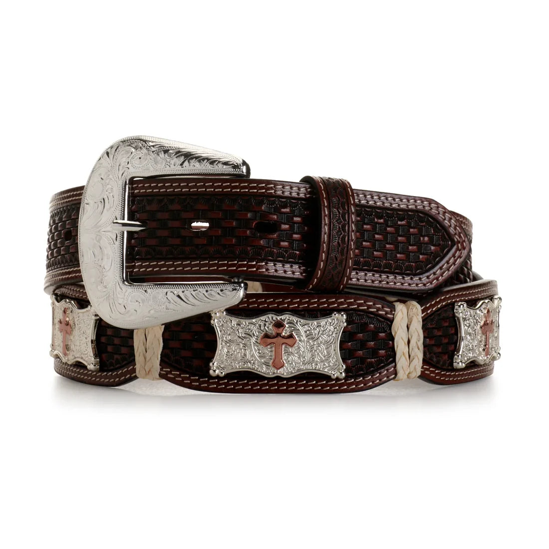 Men's Cowboy Chrome Scalloped Concho Belt
