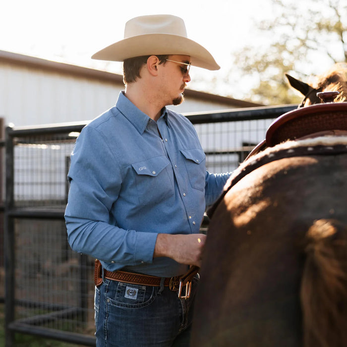 Men's GameGuard Off-Road Blue StockYard Shirt