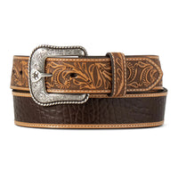 Men's Ariat 1 1/2" Crocodile Inlay Belt