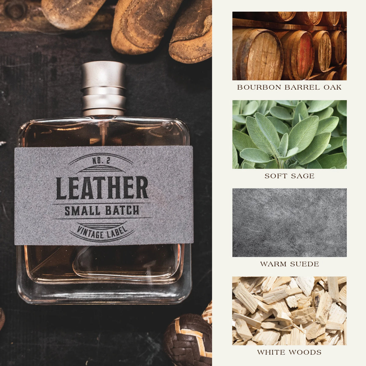 Leather No. 2 Small Batch Vintage Label Cologne