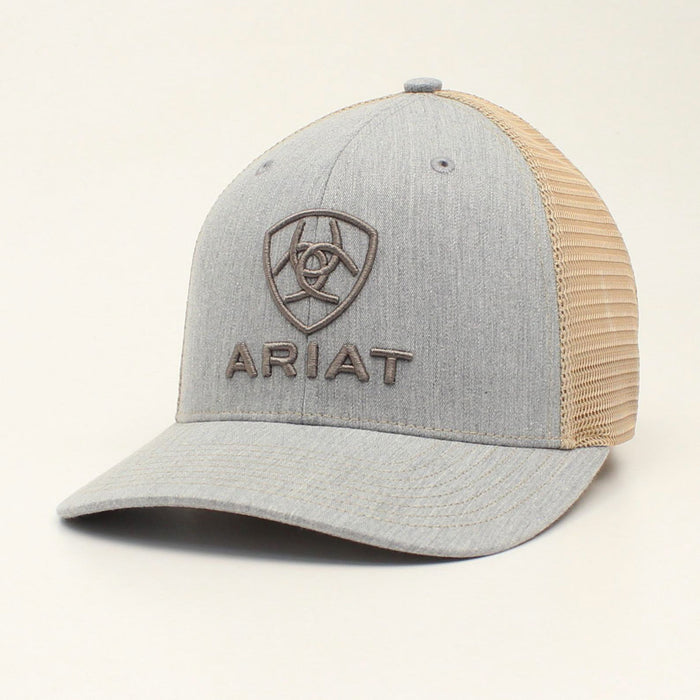 Men's Ariat Grey Embroidered Tan Cap