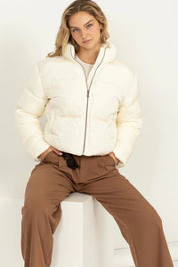 Women's Cream Puffer Jacket