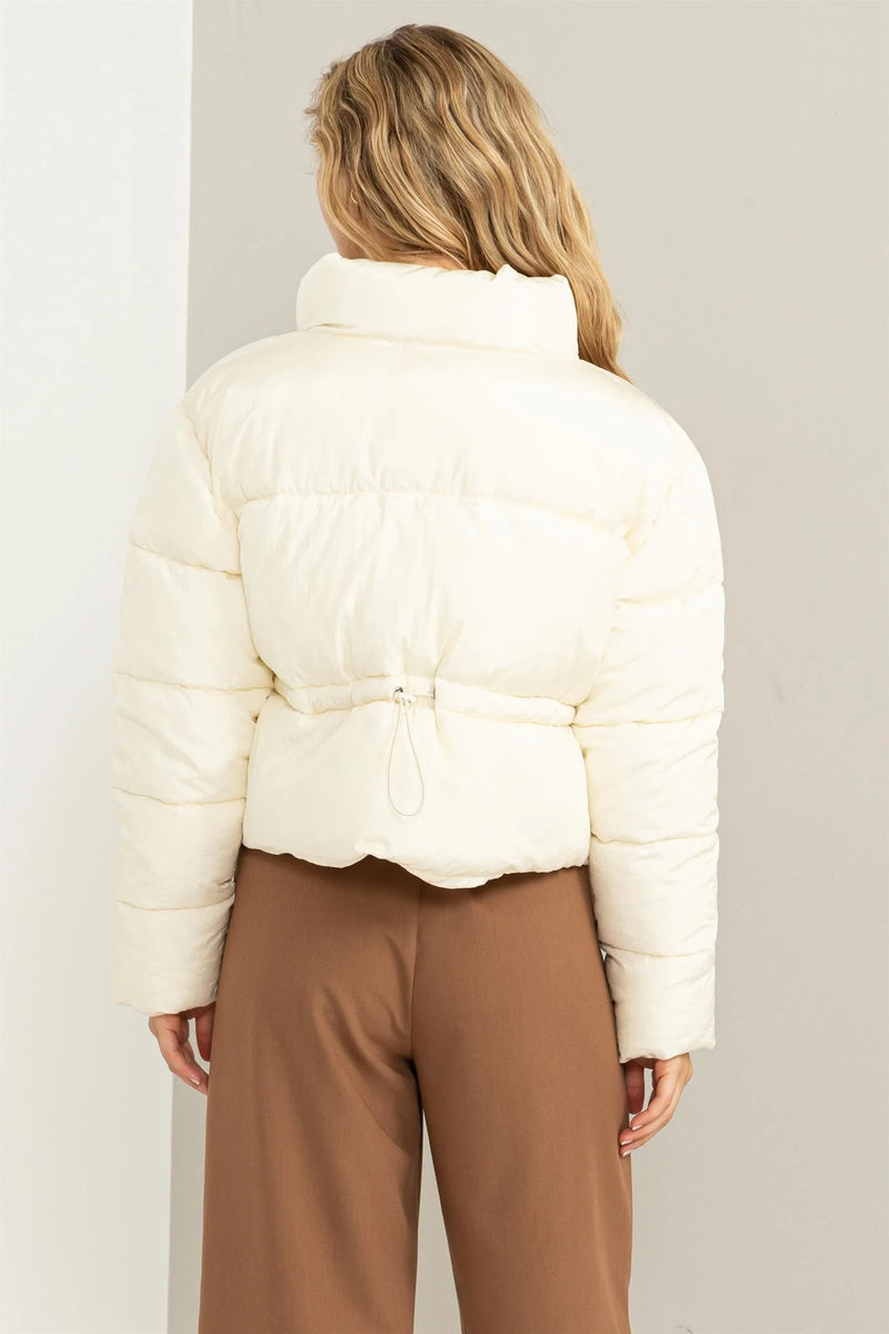 Women's Cream Puffer Jacket