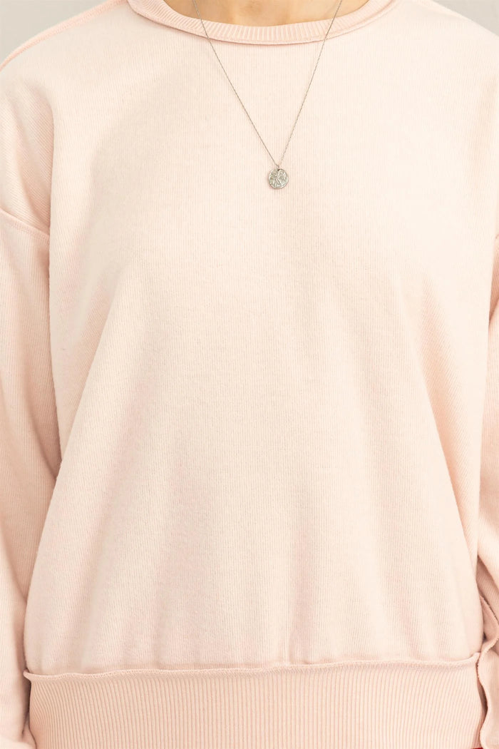 Women's Dusty Pink Long Sleeve Sweater