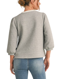 Ladies Heather Grey Bow Sweatshirt