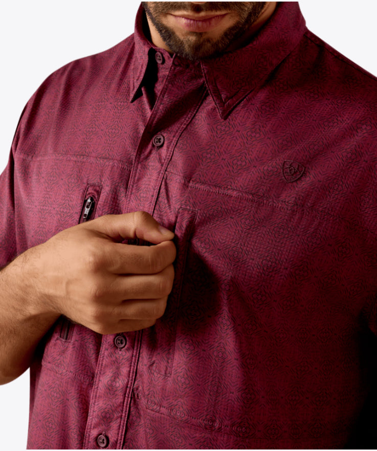 Men’s Ariat Printed Maroon VentTek Shirt