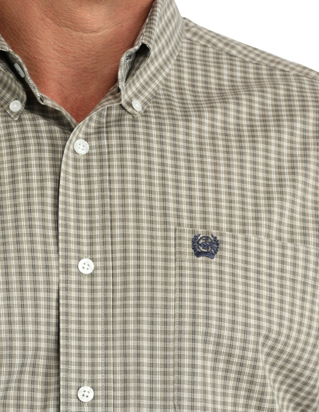 Men’s Cinch Olive Plaid Button Down Shirt