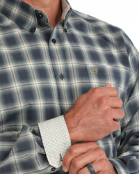 Men’s Cinch Navy Plaid Button Down Shirt