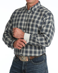 Men’s Cinch Navy Plaid Button Down Shirt