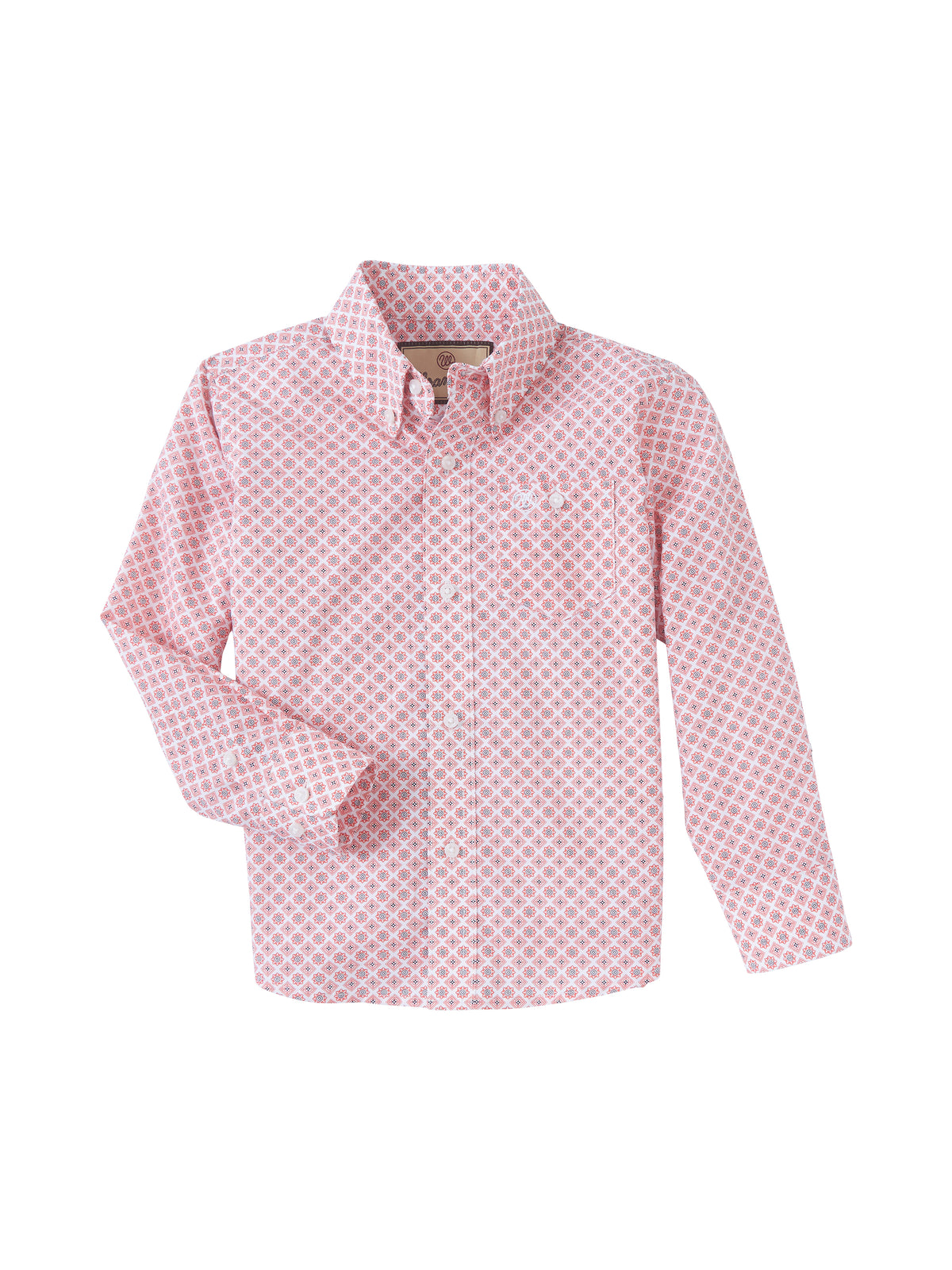 Girls Wrangler Peach Print Western Shirt