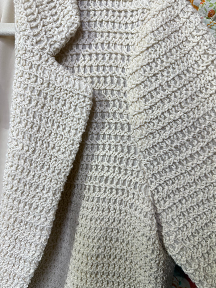 Ladies Cream Crochet Blazer