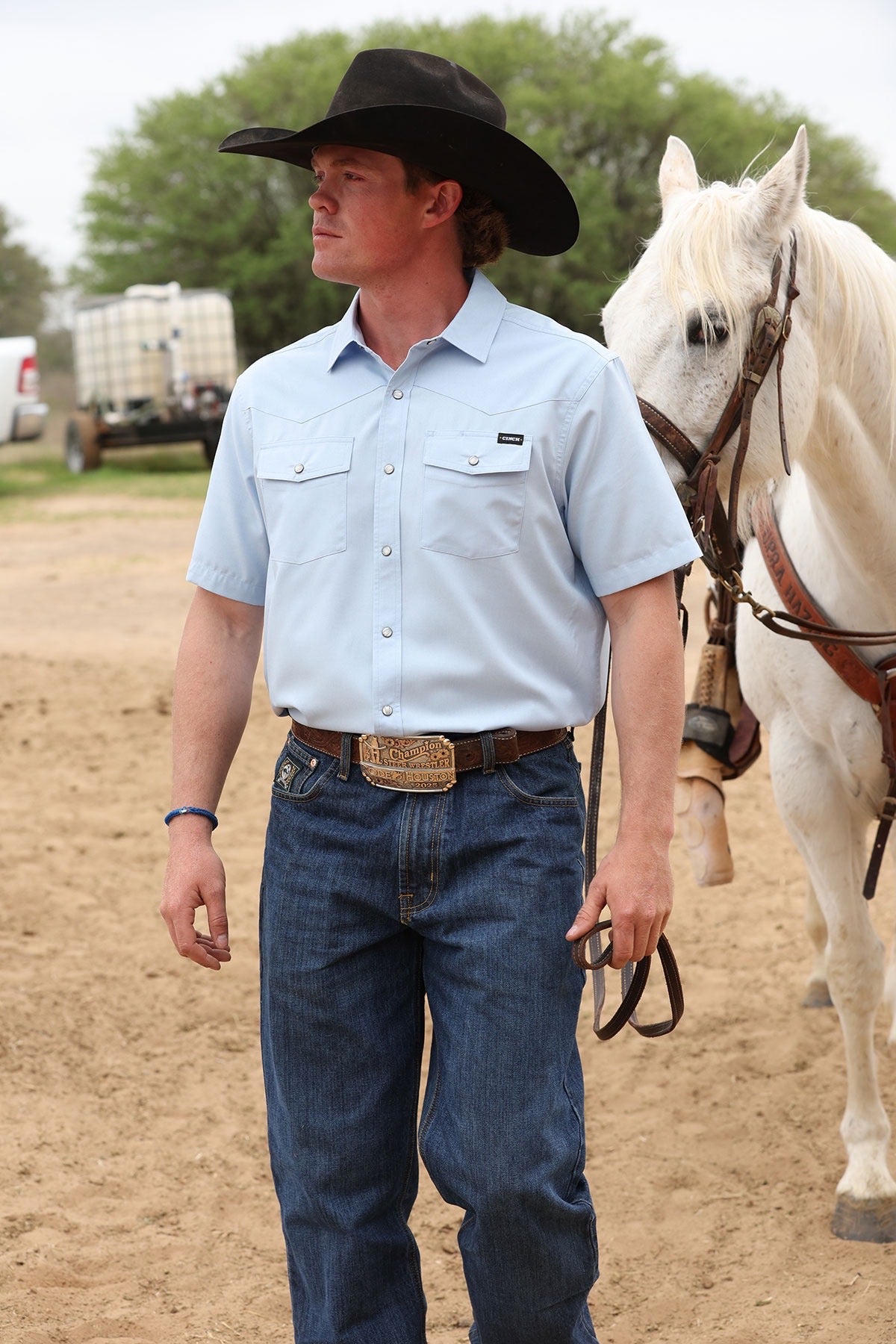 Men's Camp Light Blue Short Sleeve Shirt