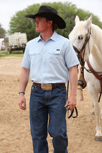 Men's Camp Light Blue Short Sleeve Shirt