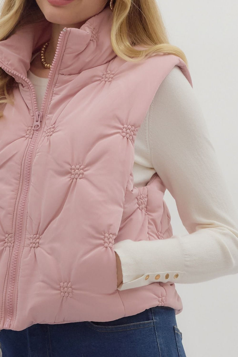 Ladies Dusty Rose Embellished Vest