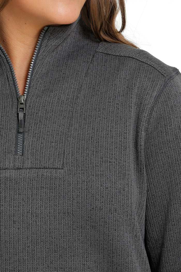Women's Cinch 1/4 Charcoal Zip Sweater