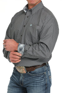 Men’s Cinch Orange/Grey Pattern Western Shirt