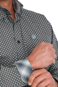 Men’s Cinch Orange/Grey Pattern Western Shirt