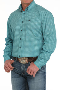 Men's Cinch Turquoise Pattern Shirt