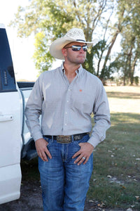 Men's Cinch Cream/Gray Delicate Pattern Shirt