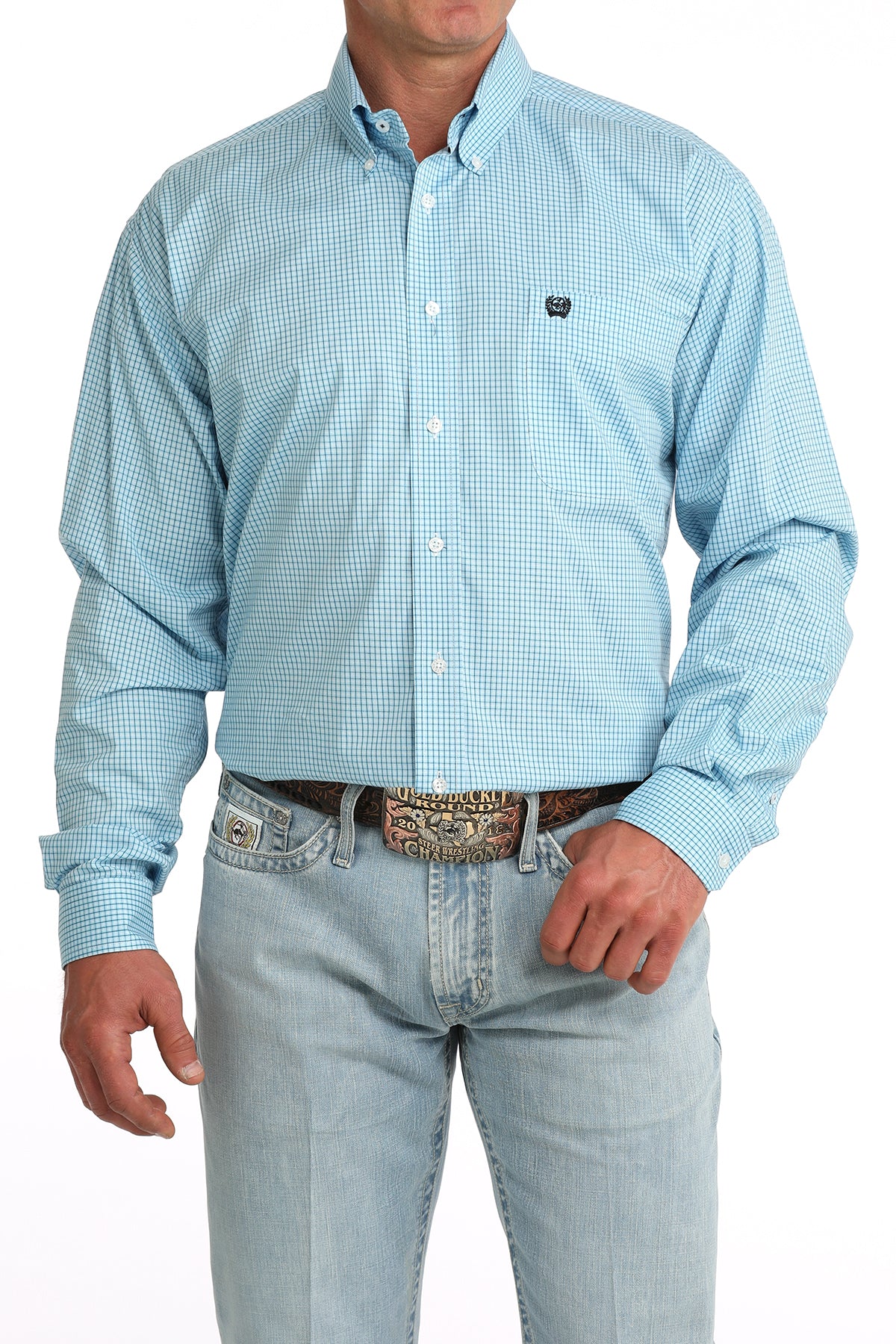 Men's Cinch Blue Plaid Shirt