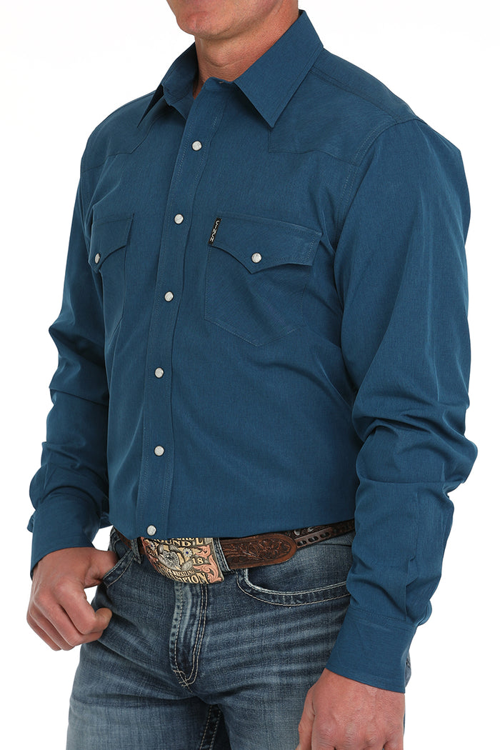 Men's Cinch Modern Fit Pearl Snap Blue Shirt