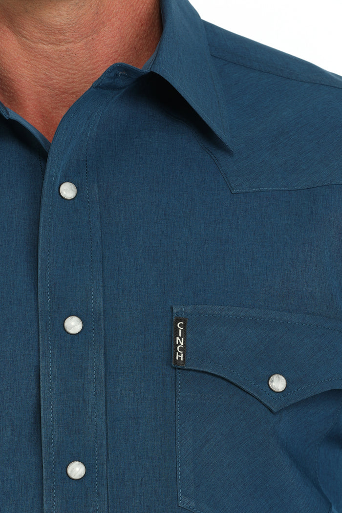 Men's Cinch Modern Fit Pearl Snap Blue Shirt