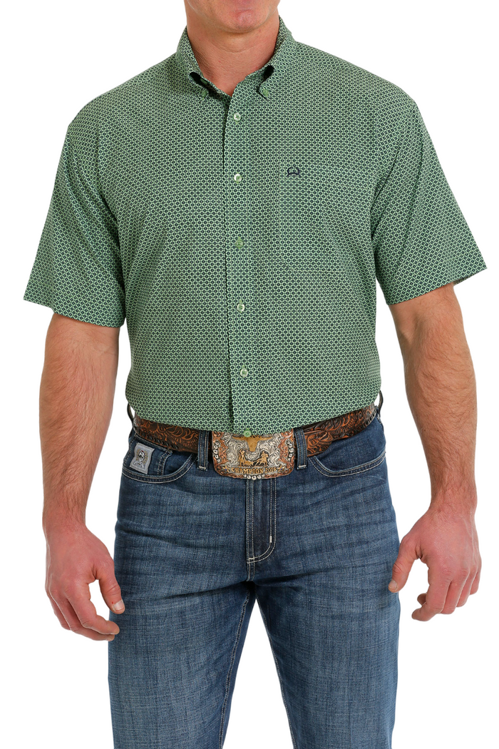 Men's Cinch Dark Green Arenaflex Short Sleeve Shirt