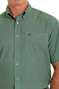 Men's Cinch Dark Green Arenaflex Short Sleeve Shirt