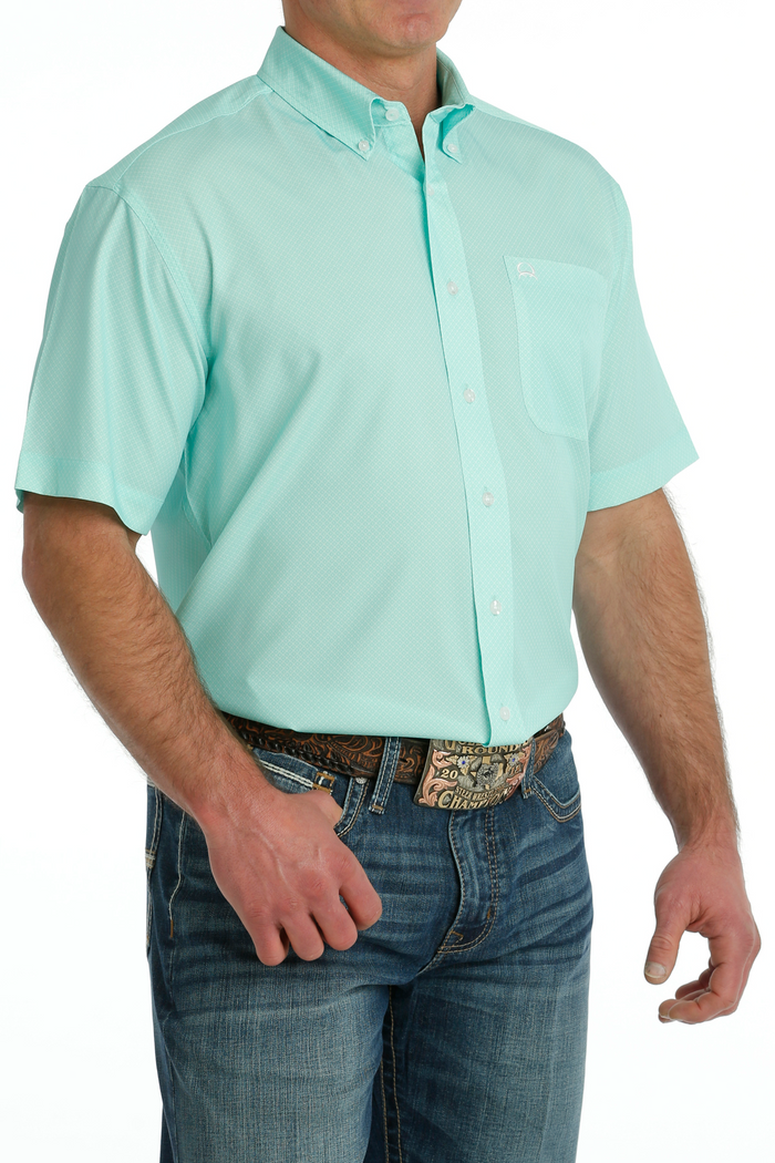 Men's Cinch Arenaflex Mint Short Sleeve Shirt