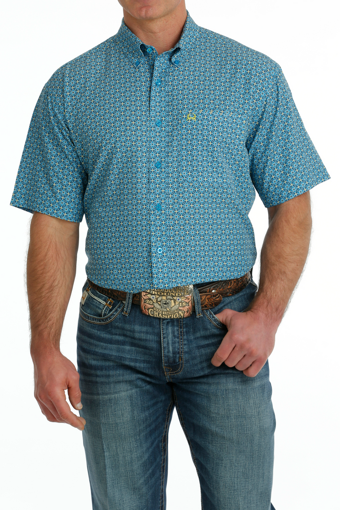 Men's Short Sleeve Arenaflex Blue Shirt