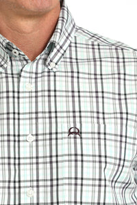 Men's Cinch Mint Plaid Arenaflex Shirt
