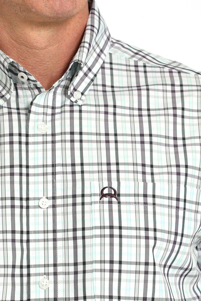 Men's Cinch Mint Plaid Arenaflex Shirt
