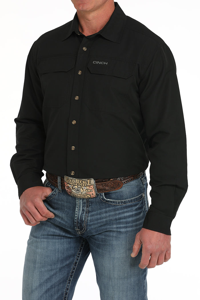 Men's Cinch Solid Black Arenaflex Shirt