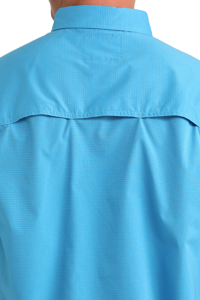 Men's Cinch Solid Blue Arenaflex Short Sleeve Shirt