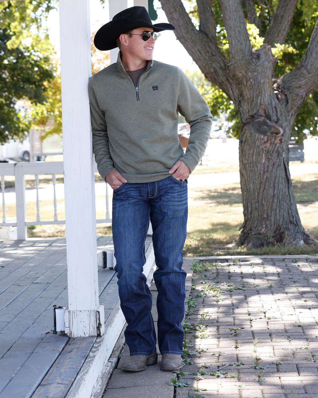 Men's Cinch Olive 3/4 Zip