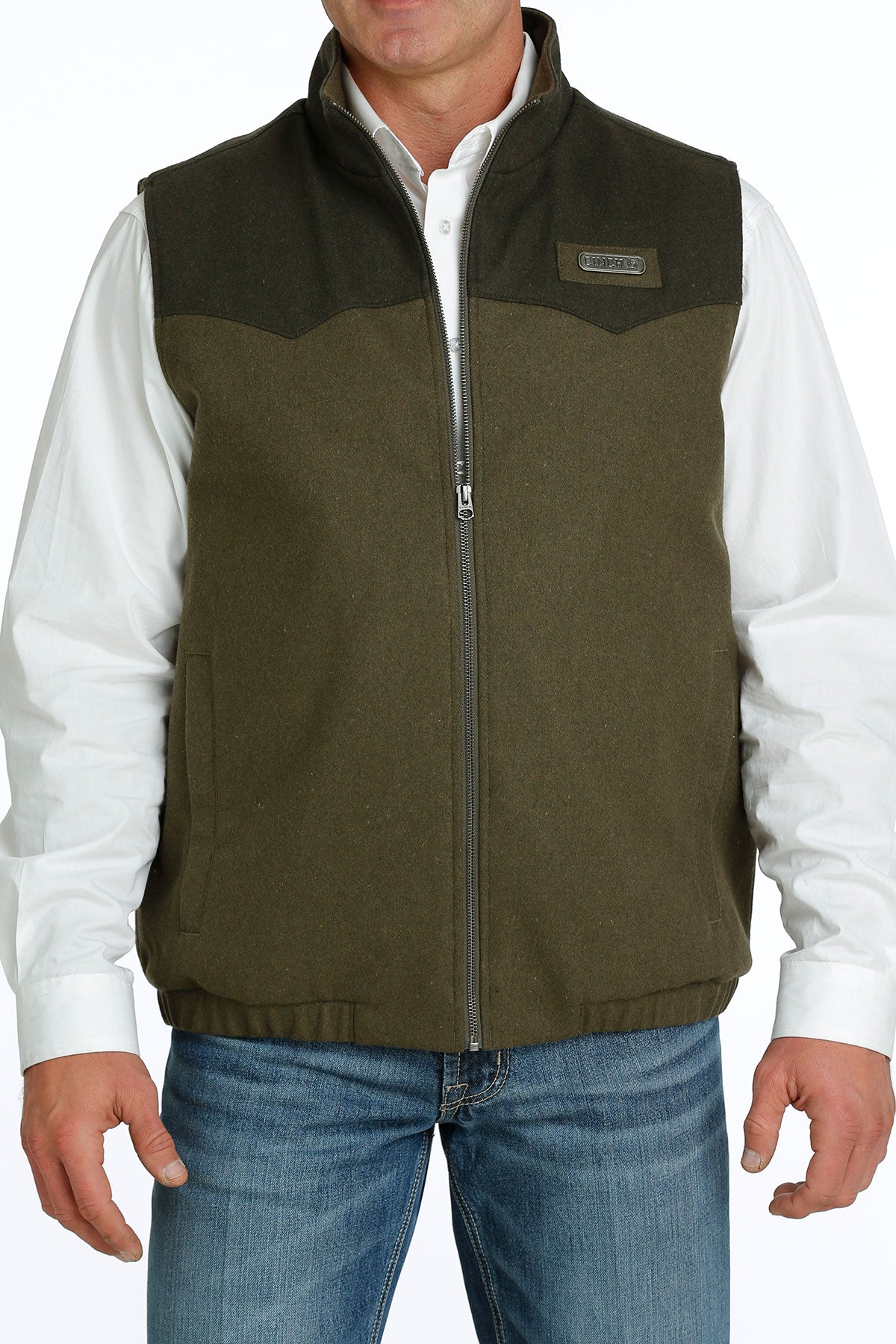 Men's Cinch Olive Wooley Vest