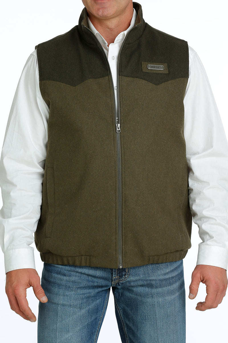 Men's Cinch Olive Wooley Vest