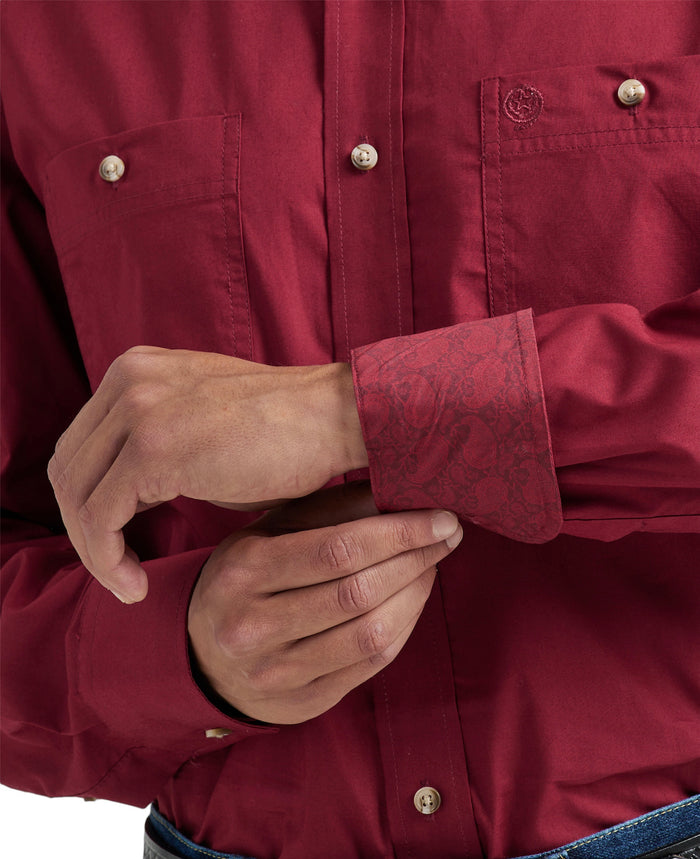 Men's Wrangler Long Sleeve Red Shirt